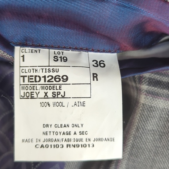 Ted Baker Grey Plaid 100% Wool Blazer - Picture 5 of 14